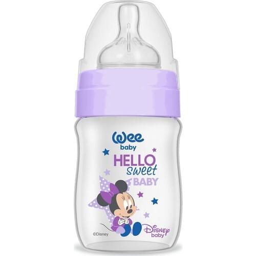 Wee Baby Watch & Minnie-Wide-Mouth PP Baby Bottle 150 ml-Purple