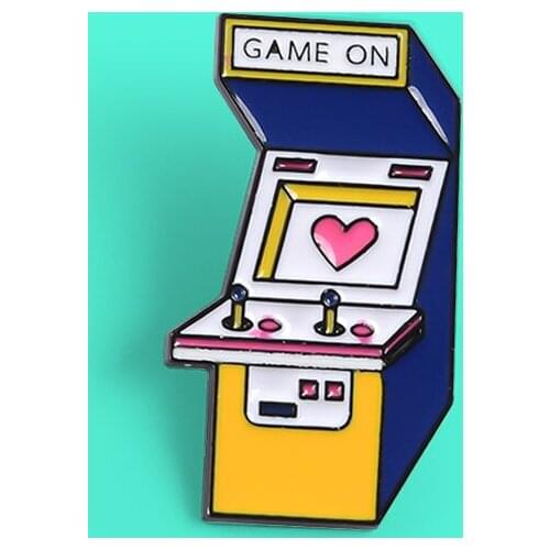 Vintage Game machine Pin Game On! Brooches Enamel Game Machine Console Badge Lapel pin Custom Jewelry for girls Accessories