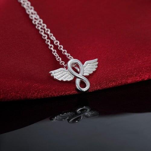 Hot fashion 925 Sterling Silver Little angel wings Pendant Necklace For Women high quality luxury party Wedding Jewelry new Gift