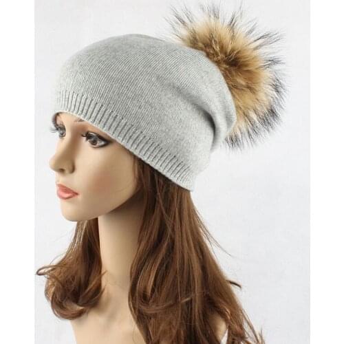 Winter NEW Pompon Casual Hat Cap Women Pom Pom Beanies Warm Knitted Bobble Girl Fur Pompom Hats