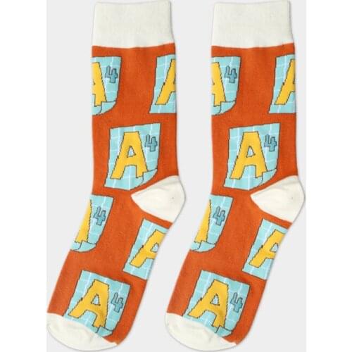 1 Pair Large Size Cotton Fashion Mens Socks British Letters Suit 3 Color Socks Man Casual Socks Business Socks US (6-11.5)