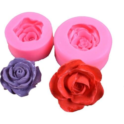 3D Rose Bloom Flower Form Fondant Silicone Soap Cake Mold Cupcake Candy Chocolate Cake Decoration Tool Baking Lace Moulds