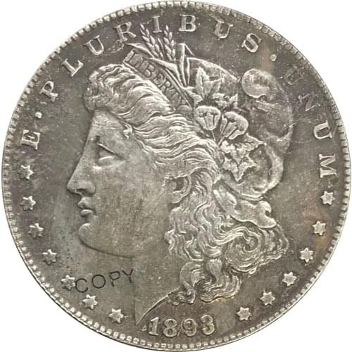 1893 S CC P O United States Morgan 1 One Dollar Cupronickel Plated Silver collectibles Copy Coin
