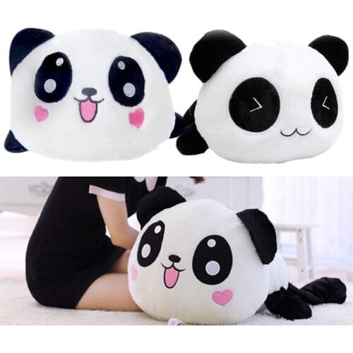 25cm Kawaii Big Head Cartoon Plush Toys Stuffed Lying Animal Panda Doll Bolster Pillow Toy Cushion Bolster Gift Kids Home Decor