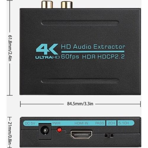 Extractor HDMI-Compatible 2.0 Compatible to 5.1CH SPDIF Converter