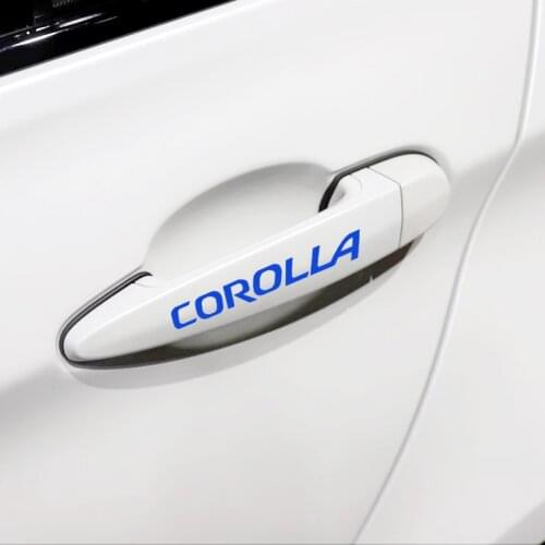 Car door handle stickers rearview mirror decorative decal sticker for Toyota Corolla car styling