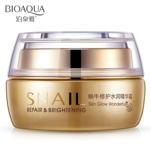 BIOAOUA The snail repair face Cream Moisturizing shrink pores brighten skin tone Oil control skin care product 50G