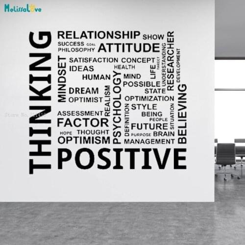 Teamwork Quote Thinking Positive Wall Sticker Decor Inspire Office Word Motivation Idea Vinyl Art Poster Murals YT2580