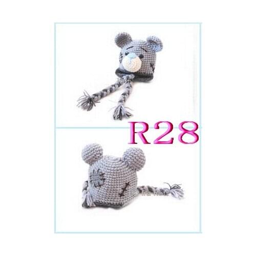 Handmade children hats, animal hats, 100% cotton autumn and winter knitted hats, crochet baby hats, photo props