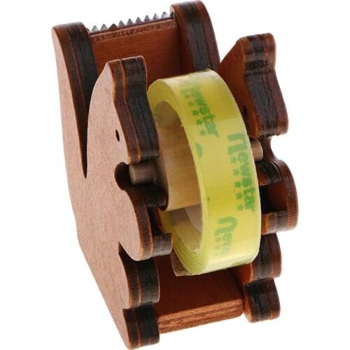 Home Office Tape Dispenser Masking Tape Cutter -Wood Squirrel Tape Holder-Kids Crafts Accessory /Tools