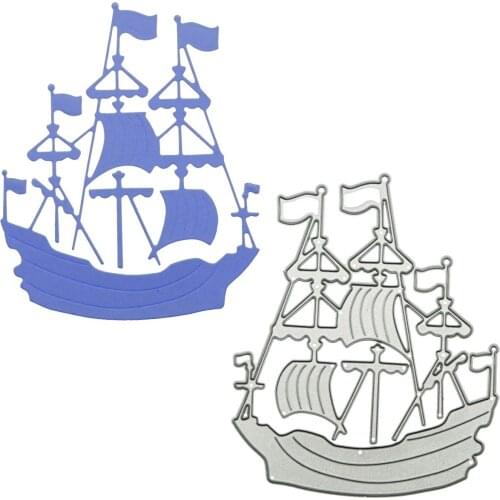For Ocean Clip Art Sailing Boat Ship Patern Metal Cutting Dies Scrapbooking Cutter Stencil Clip Art Album Decorating