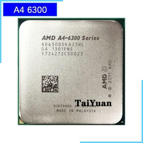 AMD A4-Series A4 6300 A4 6300k Dual-Core CPU Processor AD6300OKA23HL/ AD630BOKA23HL Socket FM2