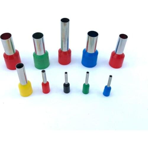 Insulated Ferrules Terminal Block 100pcs/Pack E0508 E7508 E1008 E1508 Cord End Wire Connector Electrical Crimp China Terminator