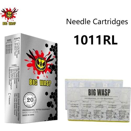 BIGWASP 1011RL Tattoo Needle Cartridges #10 Bugpin (0.30mm) 11 Round Liner (11RL) for Cartridge Tattoo Machines & Grips 20Pcs