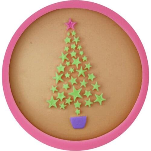 Round Christmas tree silicone mold turned sugar chocolate pennies baking mold DIY handmade cake decoration