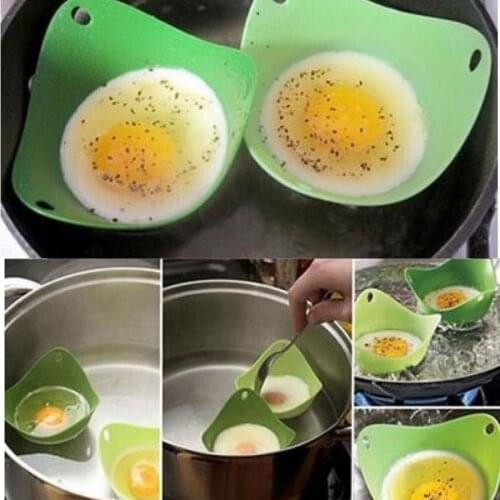 1/2/4/8Pcs Round Silicone Egg Poacher Poaching Pods Bowl Rings Cooker Kitchen Boiler Cuit Hard egg Cooking Tools Pancake Maker