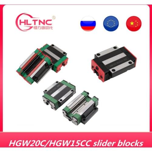4PCS HGW20CC HGW15CC flang slider block match use HIWIN HGR20 linear guide for linear rail CNC diy parts