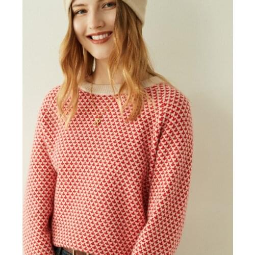 LONGMING Women Sweater 100% Cashmere Pullover Women Knitted Sweater Autumn Wool Sweaters Jumpers Winter Vintage Sweater O-Neck