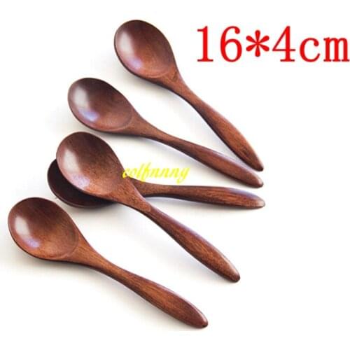 100pcs/lot 16*4cm High Quality Natural Wood Spoon Lovers Gift Wooden Spoons Flatware Tableware Rice Soup Wooden Spoon