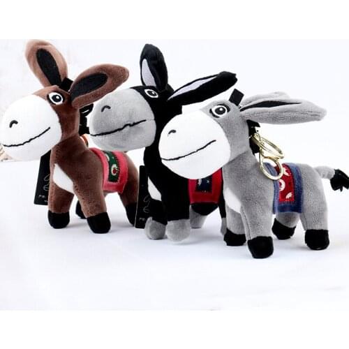 Key small pendant Ornaments Car key ring Key chain Donkey plush toys Little doll Pendant key ring Key doll