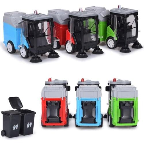 Simulation City Cleaning Car Garbage Truck Diecast Alloy Car Model Sound Light Pull Back Toy Car Speelgoed Auto Toy for Children