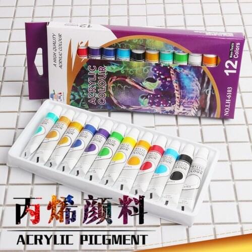Acrylic paint set 12 kinds of bright colors DIY graffiti painting art box pigment