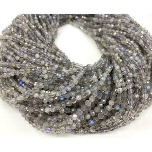 Natural labradorite faceted seed beads loose perle for needlework gemstone For Jewelry Making DIY Bracelet Women necklace