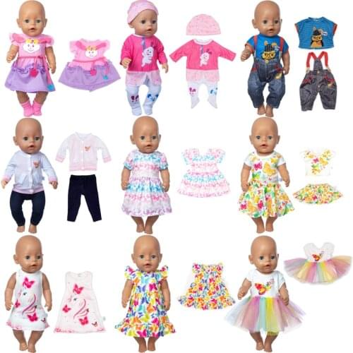 2020 New Fashion Flower Dress Fit For 43cm Born baby Doll clothes reborn Doll Accessories