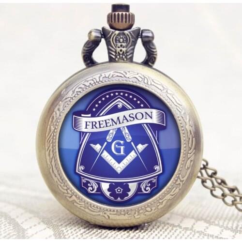 Classic New Arrival Masonic Freemason Pendant Theme Chain Pocket Watch Cosplay Men Gift P1197