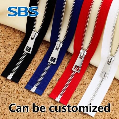 SBS authentic zipper #5 square tooth open metal zipper accessories case bag sewing accessories Top grade windbreaker zipper