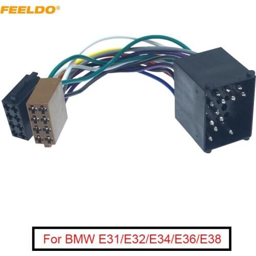 FEELDO 1Pc Car Radio Female ISO Adapter Wring Harness Cable For BMW E31/E32/E34/E36/E38/E39/E46/Z3/Mini #FD6256