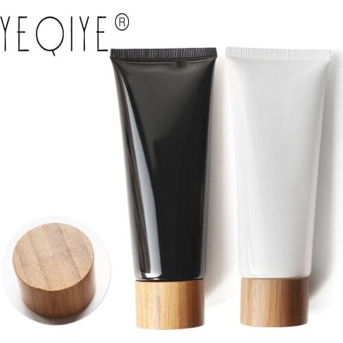【20PCS】100/120ml Cosmetic Soft Tube Bottle 100/120g Plastic Empty Bottle Squeeze Bottle Lotion Cream Refillable Container Bamboo