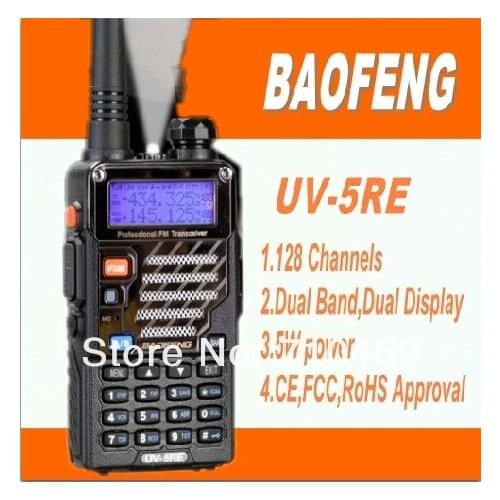 DHL Freeshipping+Baofeng New Arrival UV 5RE Ham Two Way Radio Dual-Band DTMF CTCSS DCS FM 5W Amateur Radio Transceiver UV-5RE