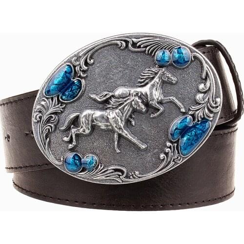 Fashion men belt Horse pattern belts cowboy style men jeans belt simple casual Decorative belts accessories