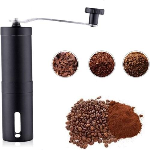 Hot Sale Manual Coffee Grinder Portable Mini Stainless Steel Coffee Bean Grinder Conical Burr With Double Bearing Positioning