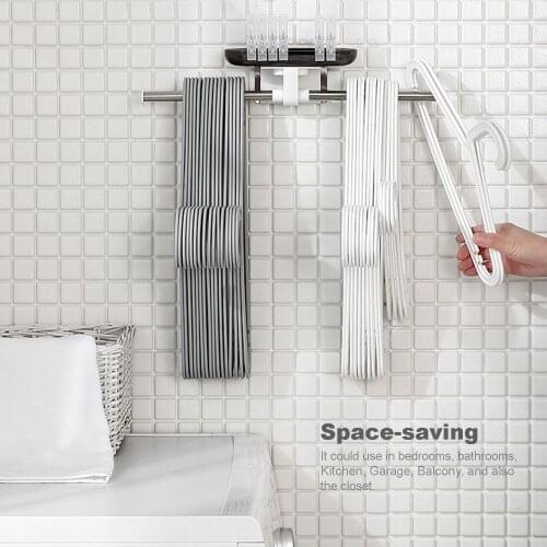 Stainless Steel Towel Bar Pipe Wall Mounted Clothing Rack Wardrobe Clothes Organizer Storage Holder Clothes Hanger Rack