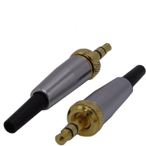 High quality 50pcs/lot complexion 3.5mm stereo audio plug with all-metal case and gold plated female thread plug