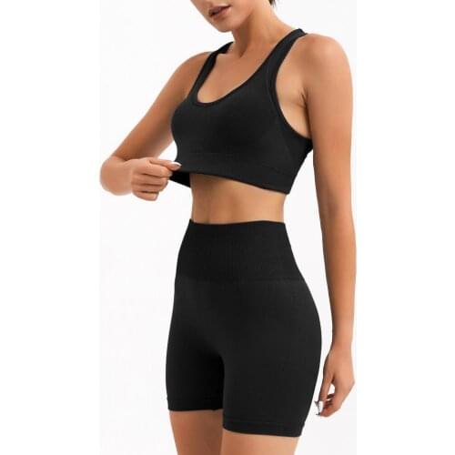 Women Workout Set Seamless Super Soft Nylon Sport bras Gym Shorts Sportswear Suit High Waist Yoga Outfits Fitness Clothing