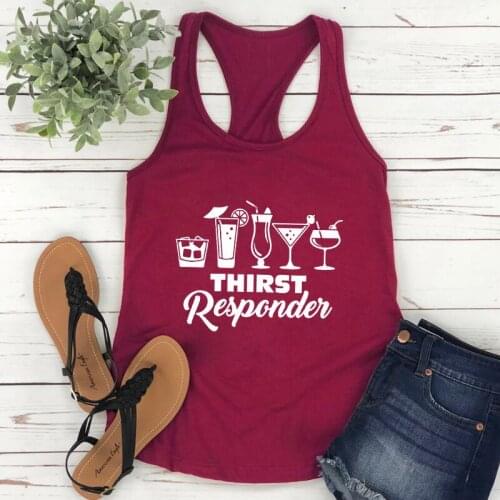Vest Thirst Responder Tank Casual Summer Sleeveless Day Drinking Tanks Funny Women Raceback Tequila Beach Tops