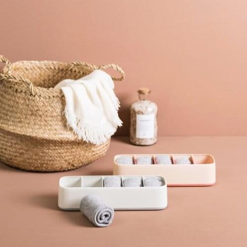 1 Piece 5 Grids Closet Plastic Tie Organizer Box Household Underwear Socks Storage Box Wardrobe Drawer Clothes Stockings Holder