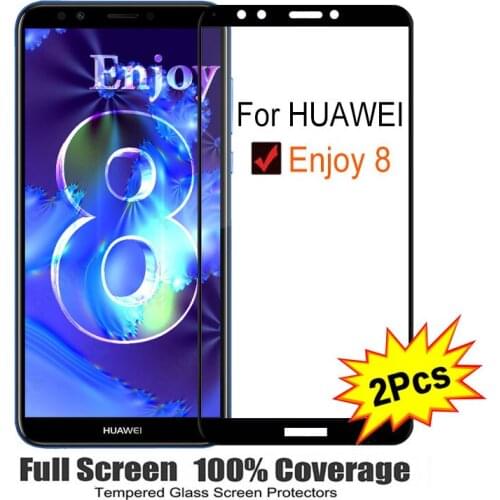2pcs/lot 2PCS Full Cover Screen Protector Tempered Glass For Huawei Enjoy 8/8e/8plus/10plus/9/9s/9e/9plus Protective Glass Film