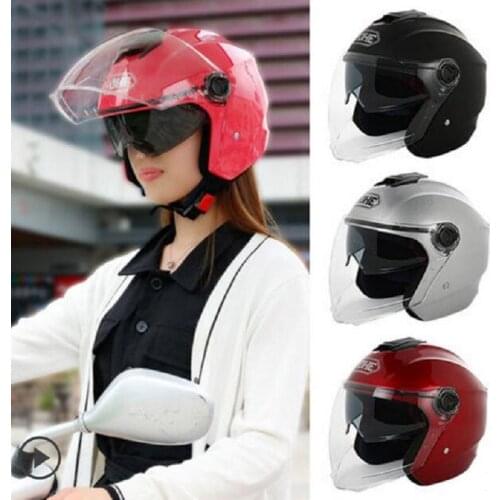 2018 Autumn New YOHE Double Lens Motorcycle Helmet Half Face Motorbike Helmets Made of ABS and PC Visor Lens have 6 kinds colors
