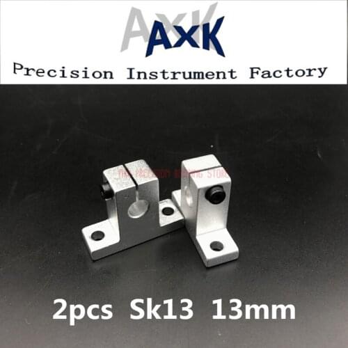 2019 AXK Linear Rail Cnc Router Parts Hot Sale 2pc Sk13 13mm Linear Bearing Rail Shaft Support Xyz Table Cnc Router Sh13a