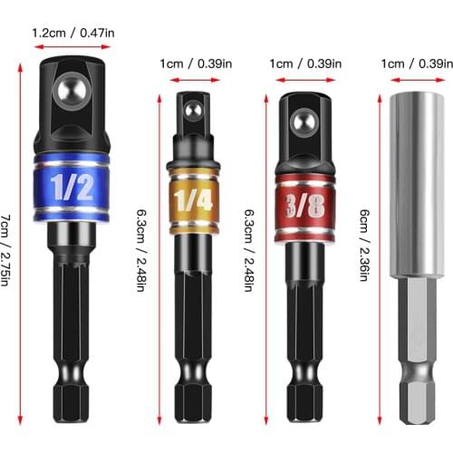 2021 NEW Shank Drill Socket Adapter For Impact Driver With Hex Shank To Square Socket Drill Bits Bar Extension Set