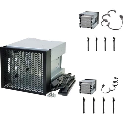 3X Optical Drive Bay to 4-Bay 3.5Inch SATA SAS HDD Cage Rack Bracket Hard Drive Tray Caddy Adapter with SATA 3.0 Cable