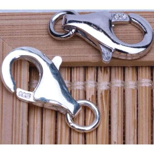 50PCS Fast Lot 925 Stamped Silver colorJewelry Findings Accessories Lobster Clasp Opening Jump Ring Fittings Charms 925