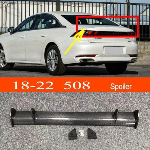 508 18-22 Real Carbon Fiber GT-style Car-styling Sporty Rear Trunk Wing Spoiler for Peugeot 508 Sedan 2018-2022