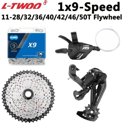 LTWOO A5 MTB 1x9 Speed Groupsets 9S Trigger Shifter + Rear Derailleur KMC X9 Chain 11-28/32/36/40/42/46/50T Cassette for SHIMANO