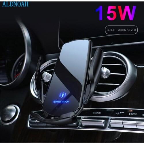 Automatic Clamping 15W Qi Car Wireless Charger for iPhone 12 11 Pro XS XR X 8 Samsung S20 S10 Magnetic USB Charging Phone Holder