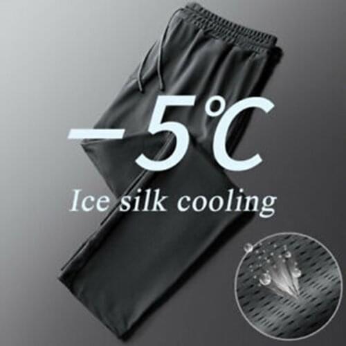 2021men Ice Silk Quick Dry Pants Casual Solid Lacing Breathable Sportswear Man Trousers For Runing Jogging Fitness Racing